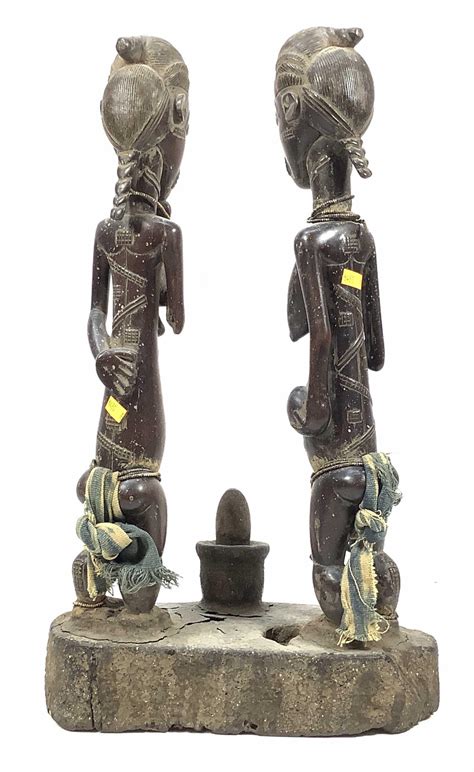 Lot Carved Wood African Figures On Base