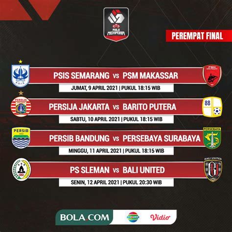 Jadwal Lengkap Pertandingan 8 Besar Sampai Final Piala Menpora 2021