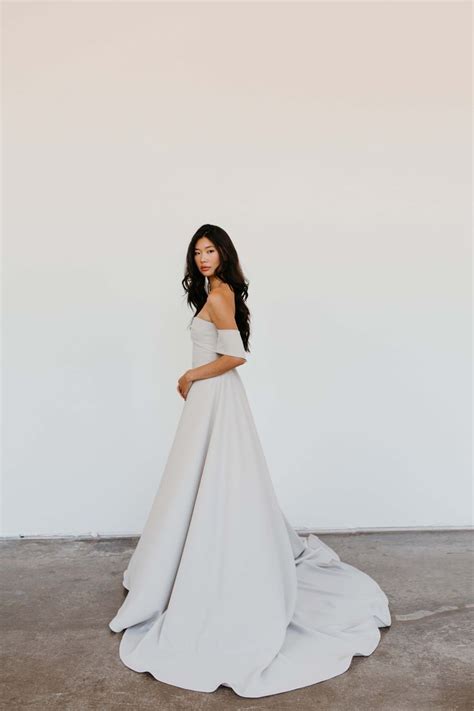 Pearl Tara Latour Grey Wedding Dress Designer Bridal Gowns A Line