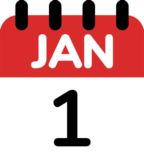 1st of January of New year day calendar icon. 23552303 PNG