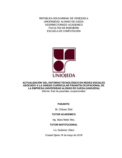 Preliminares Informe Pasantias Pdf