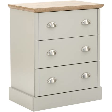 Gfw Kendal 3 Drawer Grey Chest Of Drawers Wilko