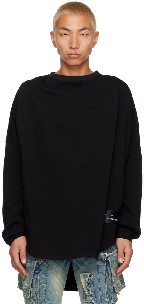 Julius Black Front Tuck Long Sleeve T Shirt SSENSE Canada