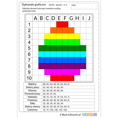 Kolorowe Dyktando Graficzne X Pisanka Wielkanocna Odkoduj