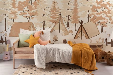 Kids Woodland Camping Wall Mural - Hovia | Hovia