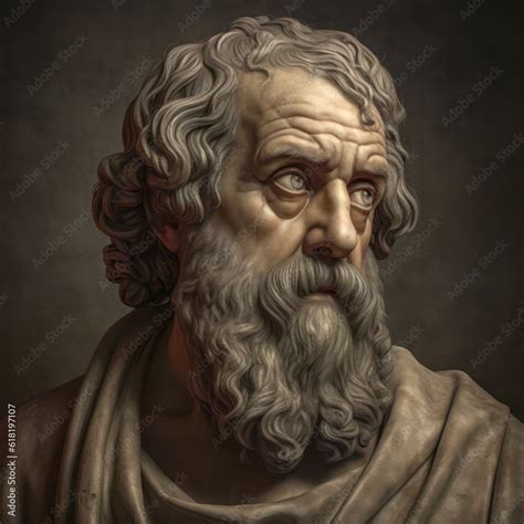 An Artistic Interpretation Of A Portrait Of Plato The Renowned Ancient