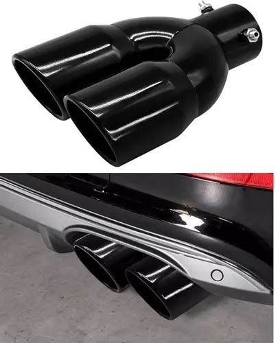 Cola De Escape Auto Doble Negro Tuning Universal Cuotas Sin Inter S