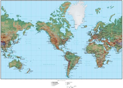 World Map Plus Terrain - Europe Centered Robinson Projection MC-AMR-952795