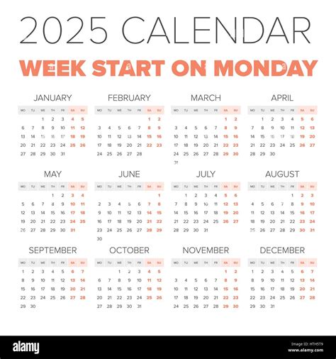 2025 Calendar Week Starting Monday Morning Lisa M Harger