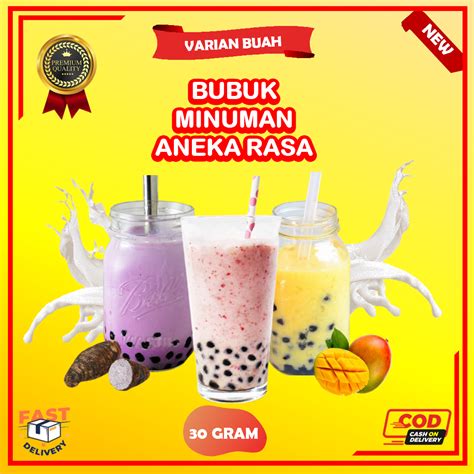 Bubuk Minuman Boba Aneka Rasa Premium Untuk Jualan Bubuk Boba Varian Rasa Instan Serbuk Minuman ...