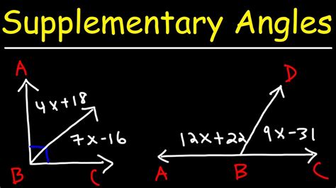 Complementary Angles And Supplementary Angles