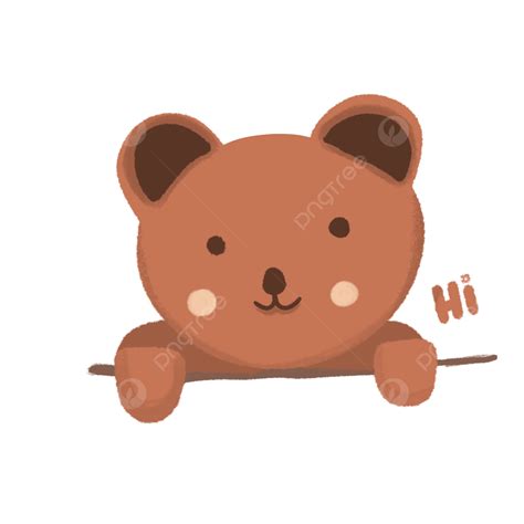 Say Hi PNG Image, Cute Bear Say Hi Simple Style, Cute, Cuties, Bear PNG Image For Free Download