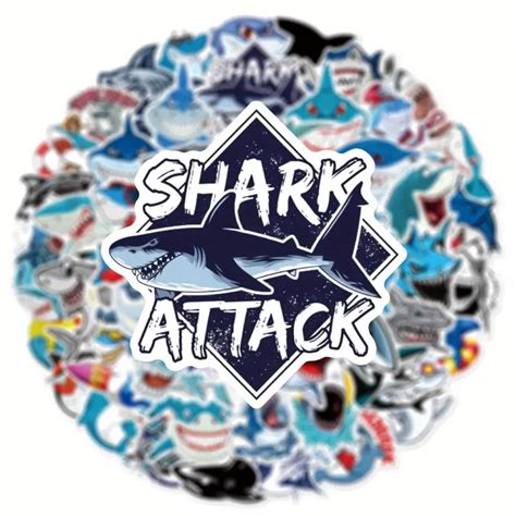 Shark Stickers Waterproof Vinyl Decals Perfect Snowboards Temu