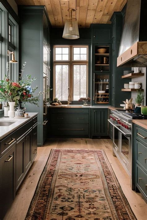 50 Kitchens With Green Cabinets And Wood Accents In 2024 Green