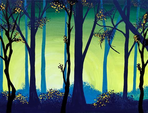 Sunrise Forest | Painting, Paint nite, Night painting