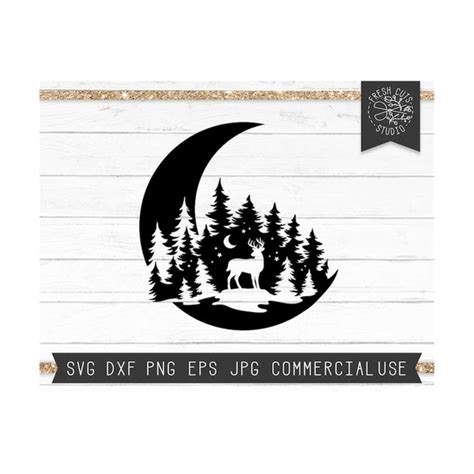 Deer SVG File, Deer Silhouette svg, Woods Svg, Pine Trees sv - Inspire ...