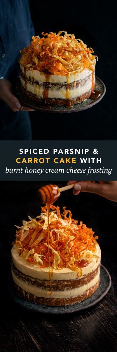 Spiced Parsnip Carrot Cake With Burnt Honey Cream Cheese Frosting