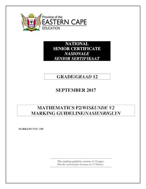 Pdf Grade Graad September Mathematics P Wiskunde