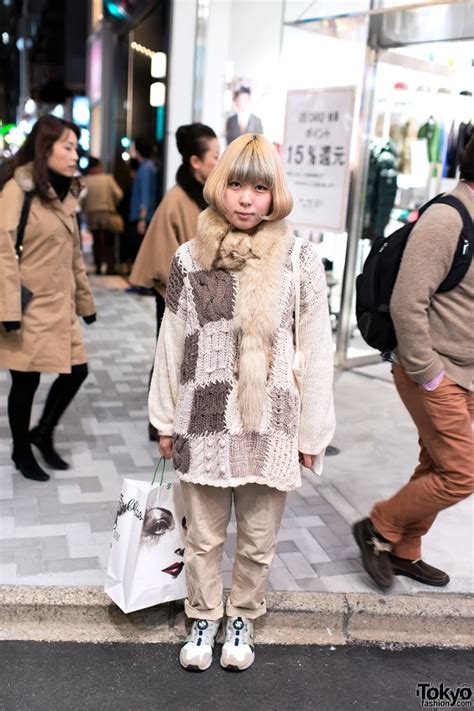 Thom Yorke Dance Guide” Bag And Patchwork Sweater In Harajuku Tokyo