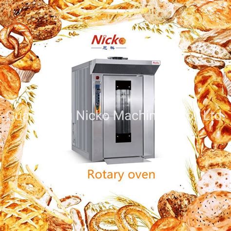 Stainless Steel Bakery Trays Commercial Rotary Convection Oven Gas