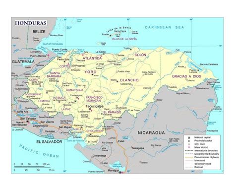 Honduras river map - Honduras rivers map (Central America - Americas)