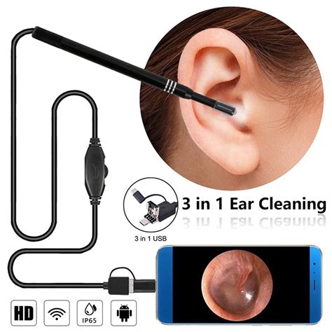 Pluokvzr Ear Wax Removal Tool,Waterproof Ear Cleaning Endoscope, HD 1080P Medical Otoscope for ...