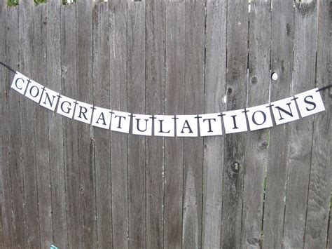 Printable congratulations banner. DIY party decoration for weddings ...