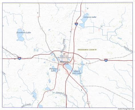 Map of Freeborn County, Minnesota - Thong Thai Real