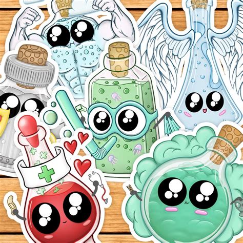 Cute Potions Dnd Stickers Cute Dnd T Kawaii T For Dm Etsy