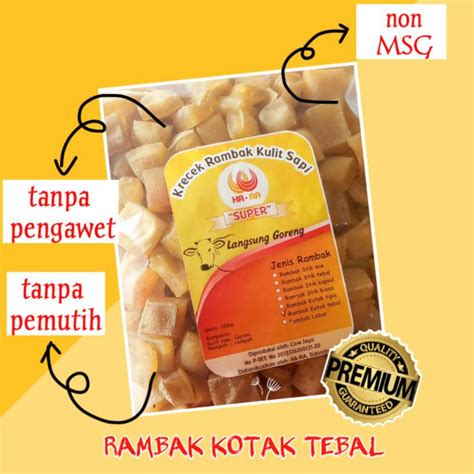 Jual KRUPUK KULIT SAPI KRECEK RAMBAK KULIT SAPI SUPER KOTAK TEBAL 500 G