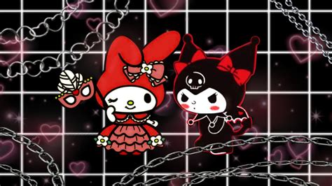 Kuromi and My Melody Red Aesthetic Wallpaper | Fondos