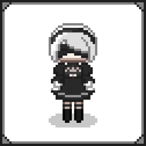 Nier Automata 2b Pixel Art By Digisolstice On Deviantart