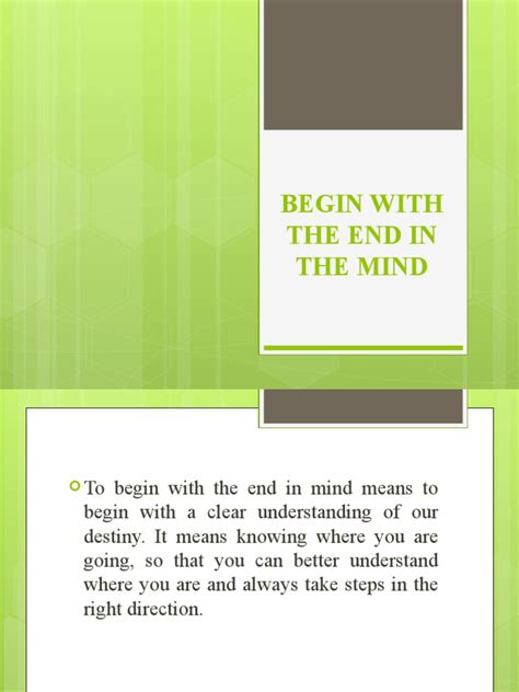 BEGIN WITH THE END IN MIND | PDF