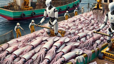 Korean Fishermen Use Robots To Catch Millions Of Tons Of Squid