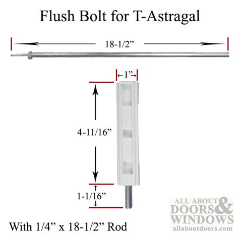 T Astragal Plastic Flush Bolt X Rod