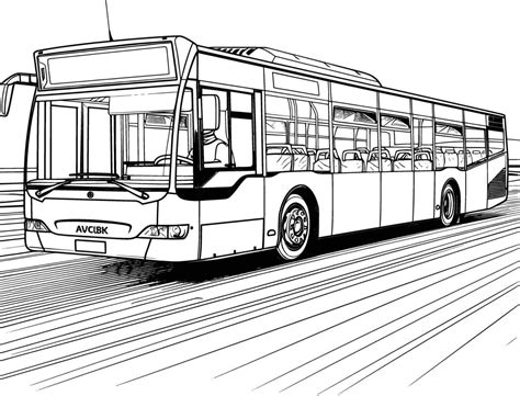 One line drawing of a bus on the road, simple illustration. 47621163 Vector Art at Vecteezy