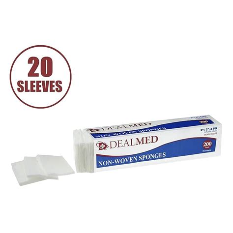 Buy Dealmed Non Woven Gauze Sponges 200 Count 4 Ply 2x2 Inch All