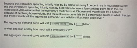 Solved Suppose That Consumer Spending Initially Rises By Chegg