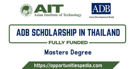 Adb Scholarship Program 2024 In Thailand Fully Funded Opportunities