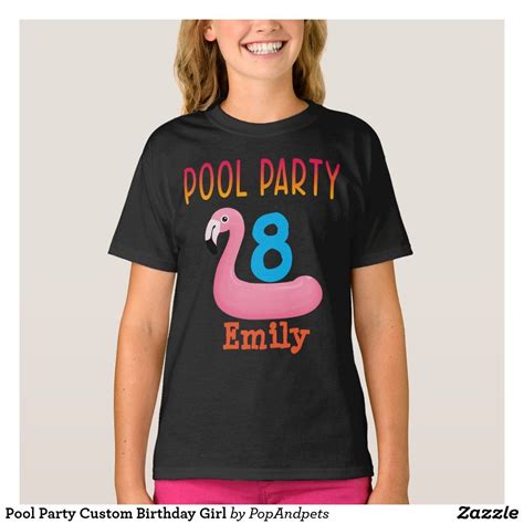 Pool Party Custom Birthday Girl T Shirt In 2021 Birthday