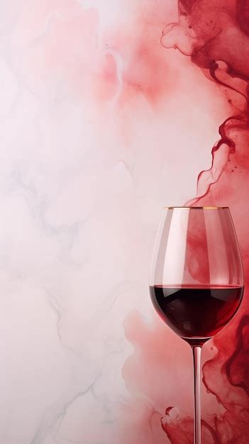 Fundo Art Stico Textura De Aquarela E Copo De Vinho Vermelho