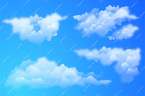 Premium Vector | Realistic clouds collection illustration