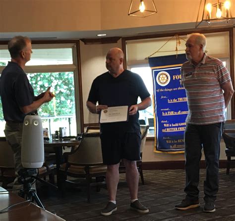 Member Chris Graham Awarded As A Paul Harris Fellow Denton Lake