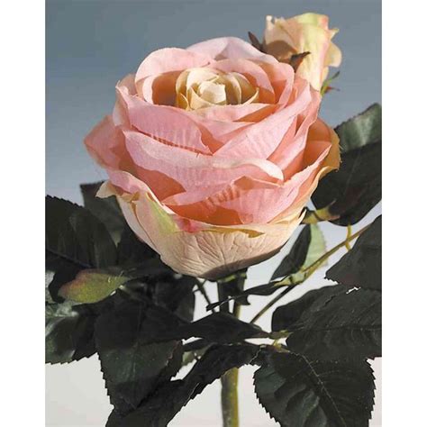 Kunstrose VIVIANE auf Steckstab rosa creme 23cm Ø4 10cm