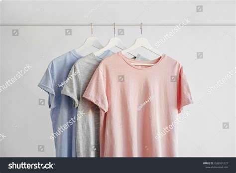 Tshirts Pastel Color On Hanger On Stock Photo 1588591327 | Shutterstock