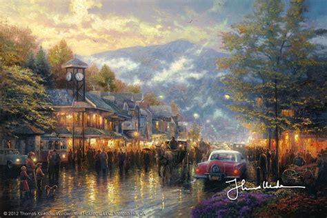 Mountain Memories By Thomas Kinkade A Painting Of Gatlinburg