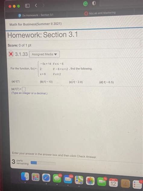 Solved MyLab And Mastering Do Homework Section 3 1 Math Chegg