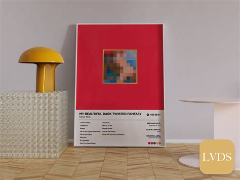 My Beautiful Dark Twisted Fantasy Kanye West Album Poster Custom