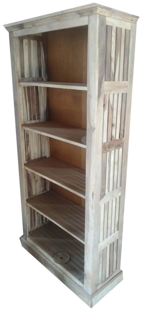 Solid Wood White And Brown Modular Wooden Bookshelf For Library Size