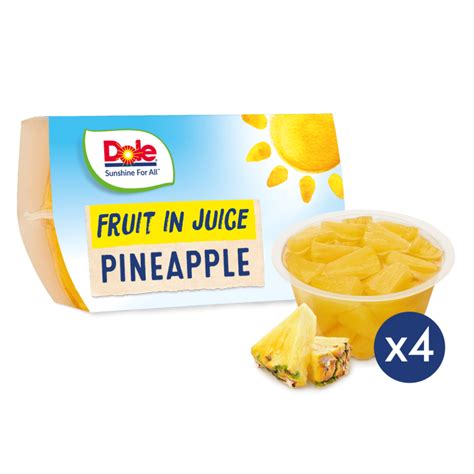 Dole Ananas In Sap Fruitsnacks 4 Pack Dole Sunshine